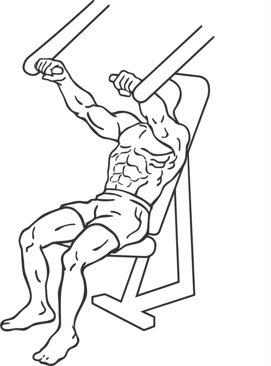 Incline Chest Press Machine — end position