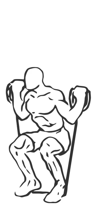 Band Squat — end position