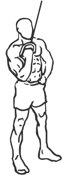 One-Arm Reverse-Grip Cable Pushdown — start position