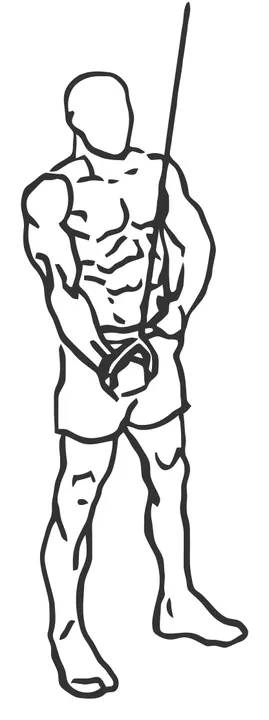 One-Arm Reverse-Grip Cable Pushdown — end position