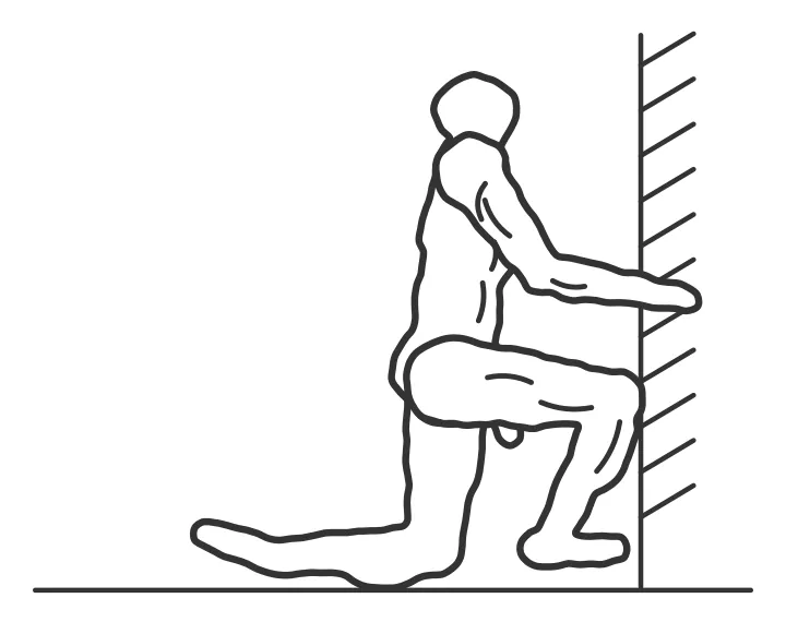 Knee-to-Wall Ankle Mobilisation — end position