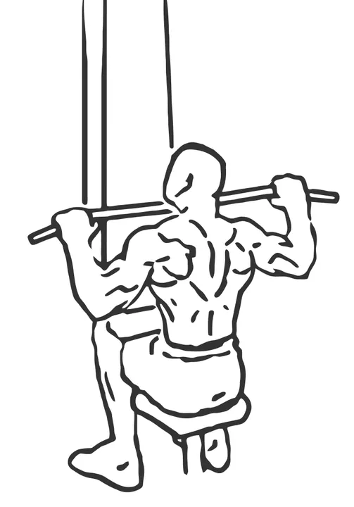 Behind-the-Neck Lat Pulldown — end position