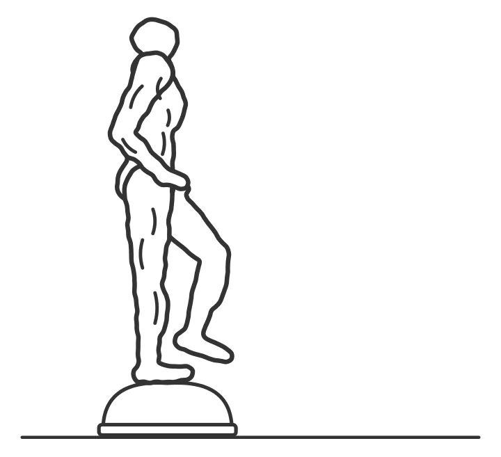 BOSU Single-Leg Reach — start position