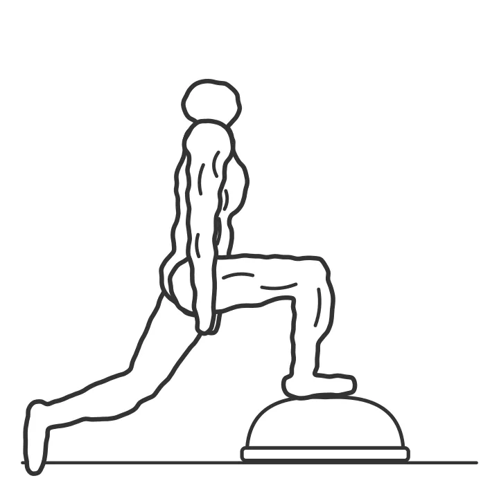 BOSU Forward Lunge — end position