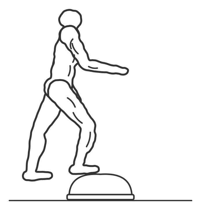 BOSU Lateral Step-Over — start position