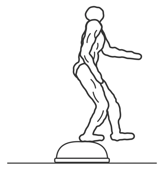 BOSU Lateral Step-Over — end position