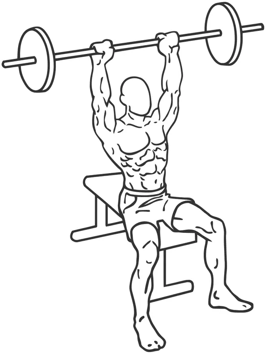 Seated Barbell Military Press — end position