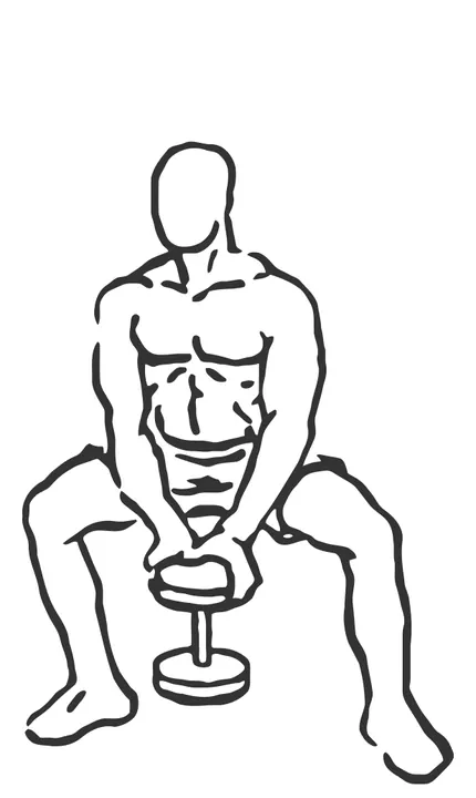 Dumbbell Plié Squat — end position
