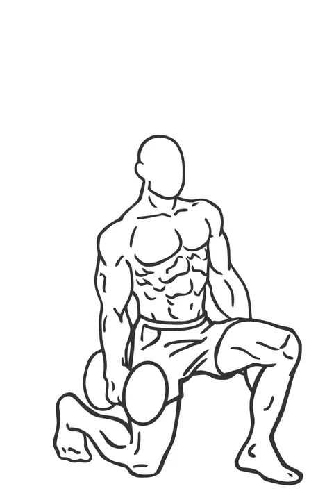 Dumbbell Walking Lunge — end position