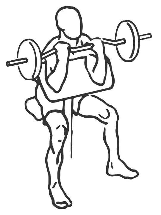 Barbell Preacher Curl — end position