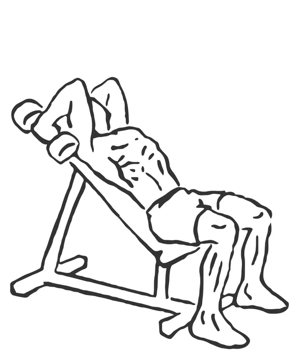 Incline Dumbbell Triceps Extension — end position