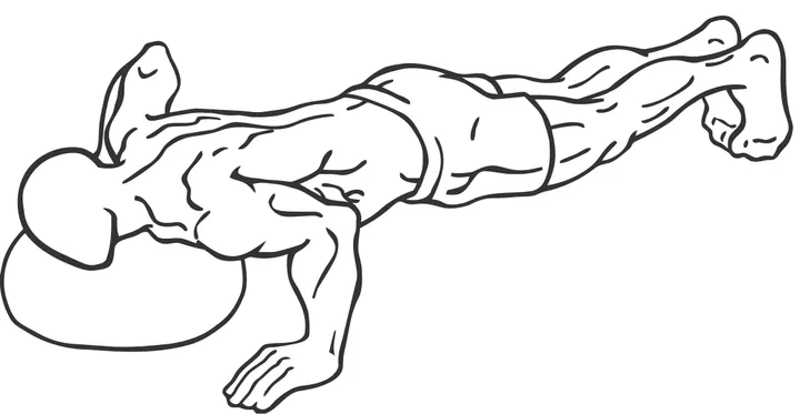 Offset Push-Up (One Hand on Ball) — end position