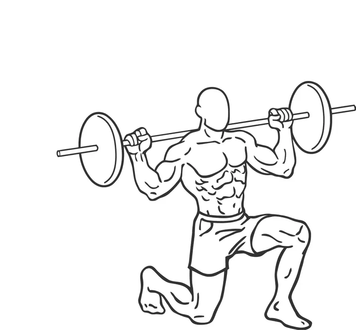 Barbell Lunge — end position