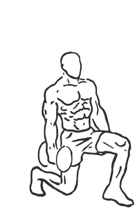 Dumbbell Lunge — end position