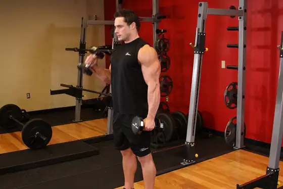 Alternate Hammer Curl — start position