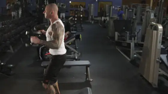 Dumbbell Clean — end position
