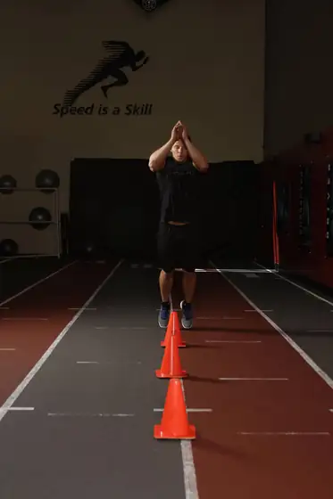 Front Cone Hops (or hurdle hops) — start position