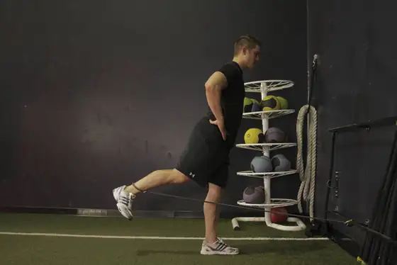 Hip Extension with Bands — end position