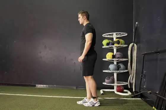 Hip Flexion with Band — start position