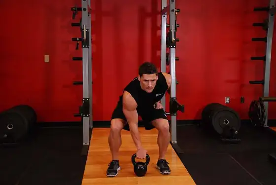 Kettlebell Dead Clean — start position