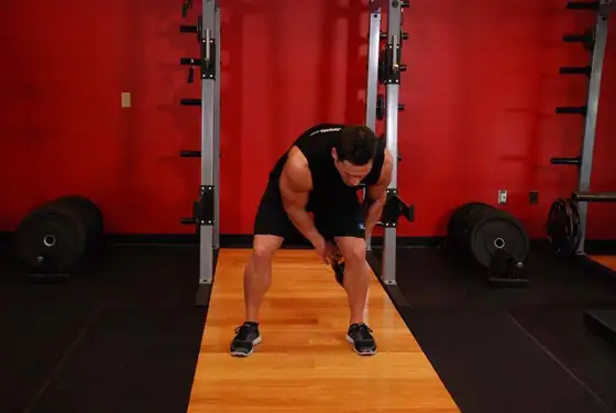 Kettlebell Figure 8 — start position