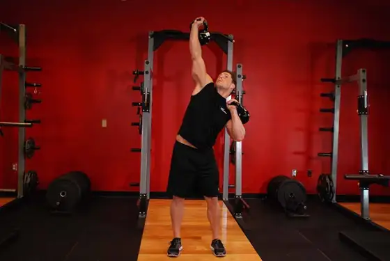 Kettlebell Seesaw Press — end position