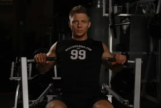 Leverage Chest Press — start position
