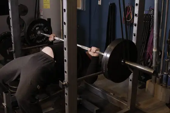 Reverse Band Bench Press — end position