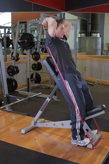 Speed Band Overhead Triceps — start position