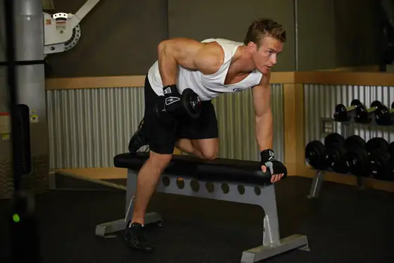Tricep Dumbbell Kickback — end position