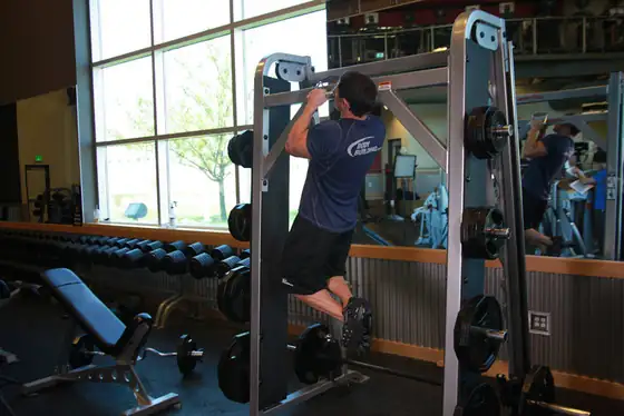 V-Bar Pullup — start position