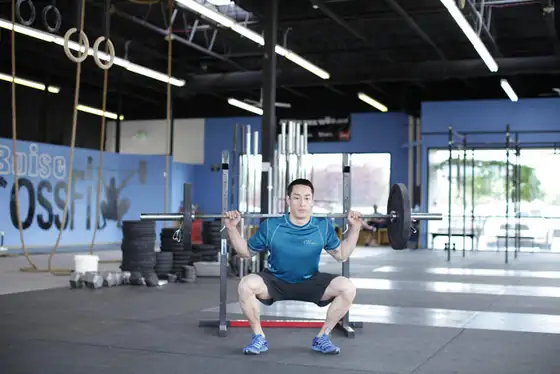 Weighted Jump Squat — end position